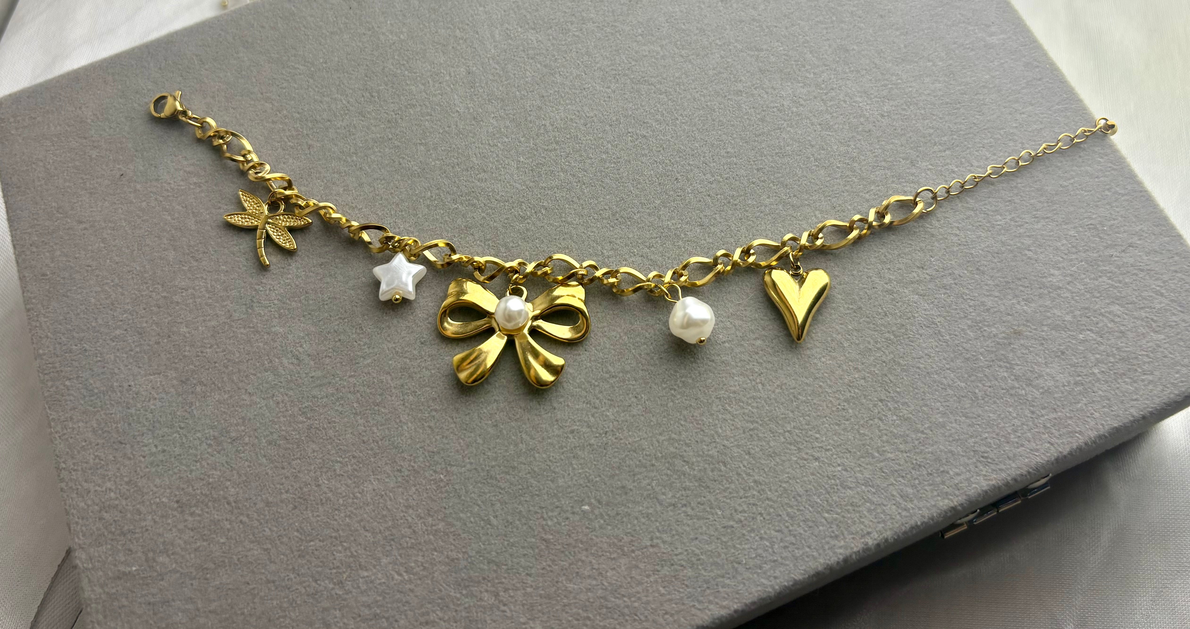 Whimsy Bow Charm Bracelet
