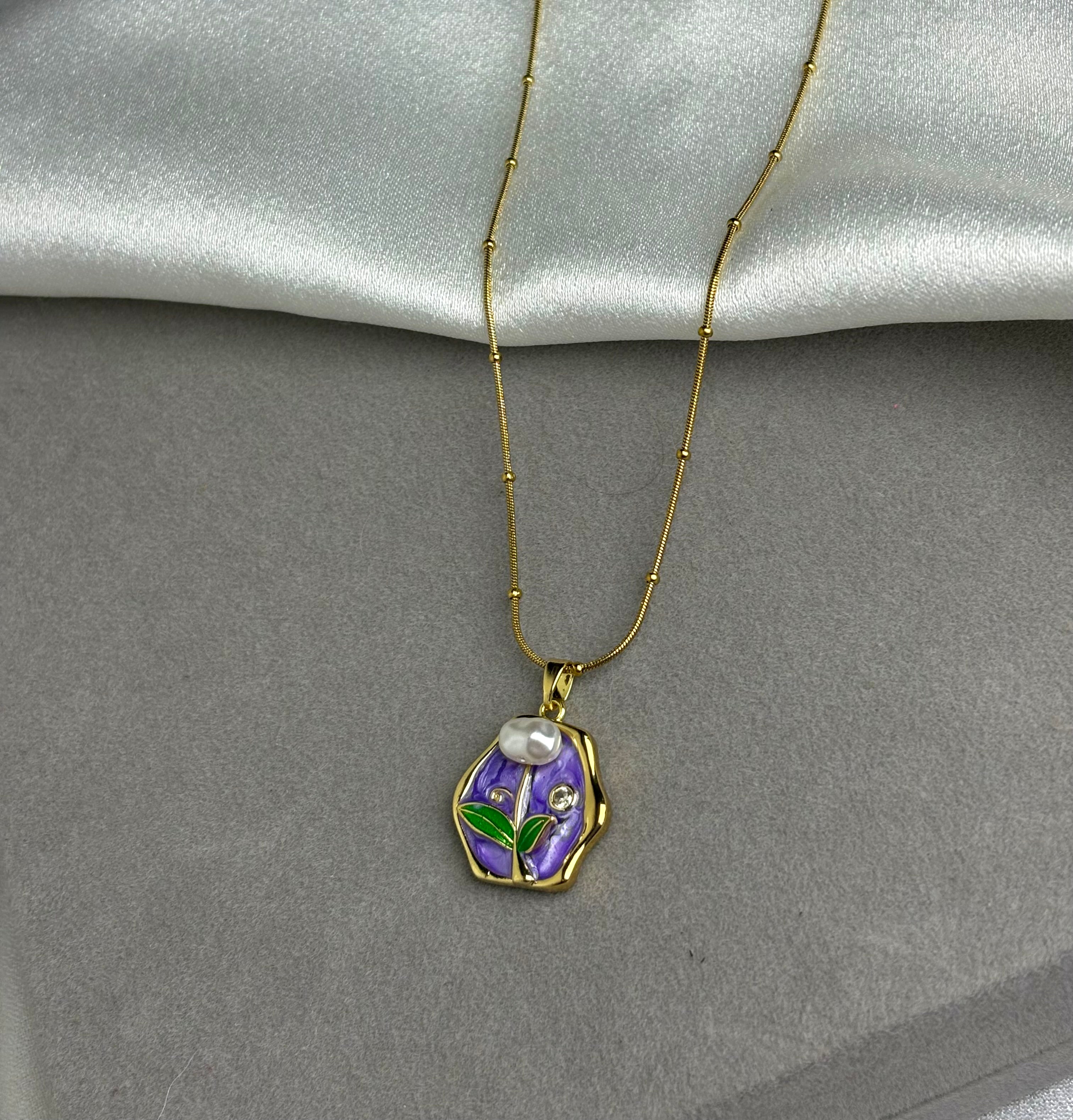 Tulip charm necklace