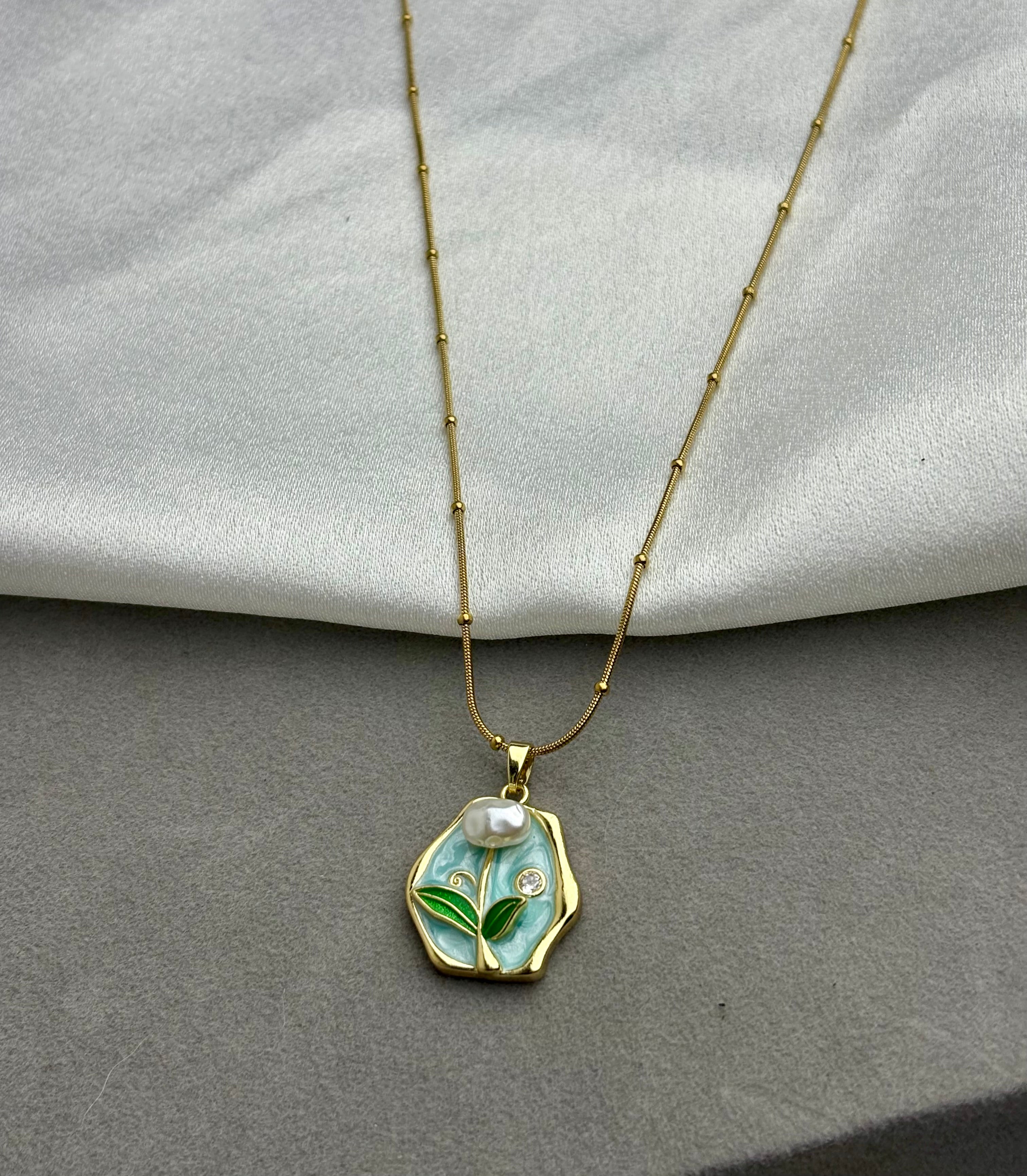 Tulip charm necklace