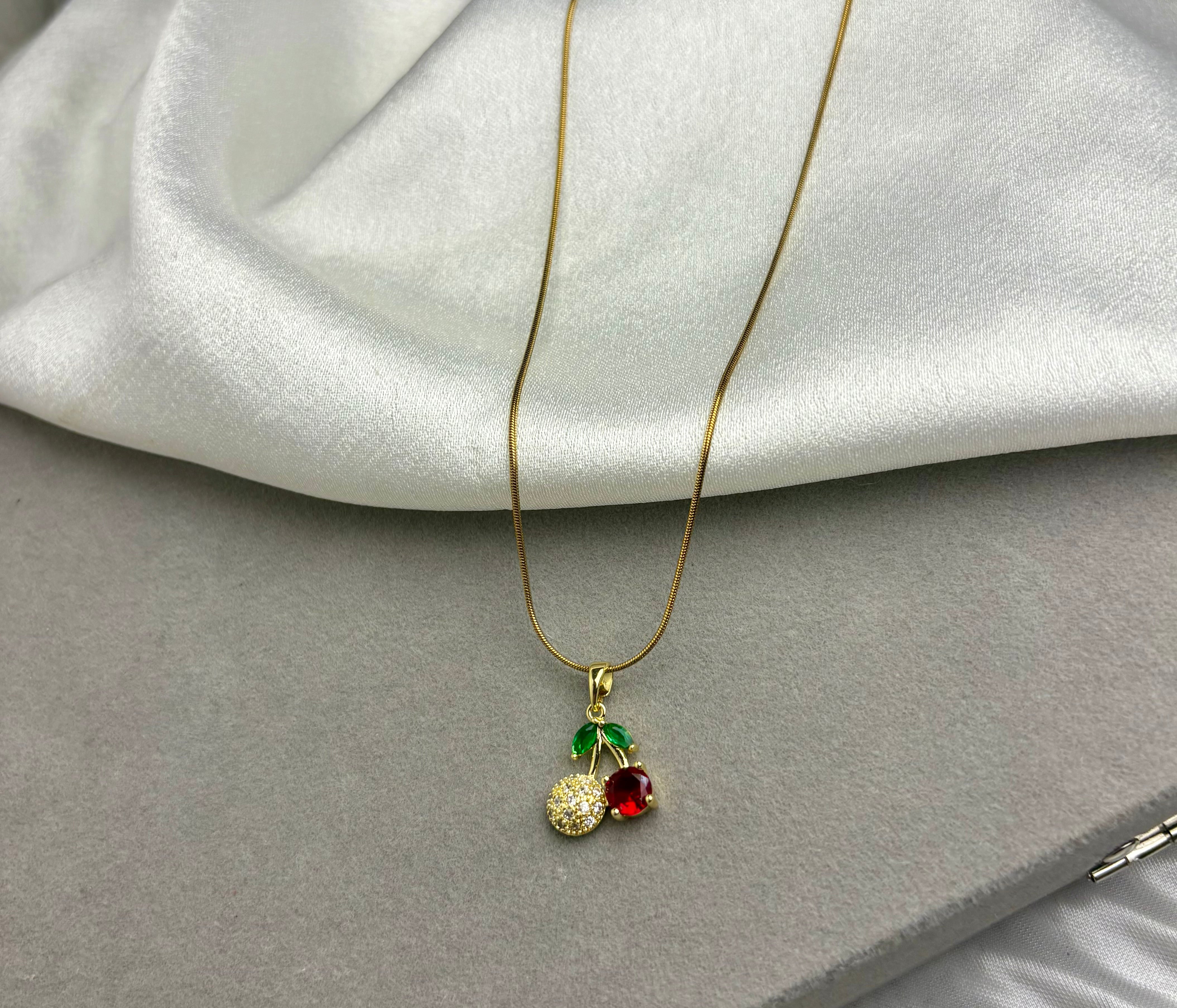Ruby Cherry Pendant necklace