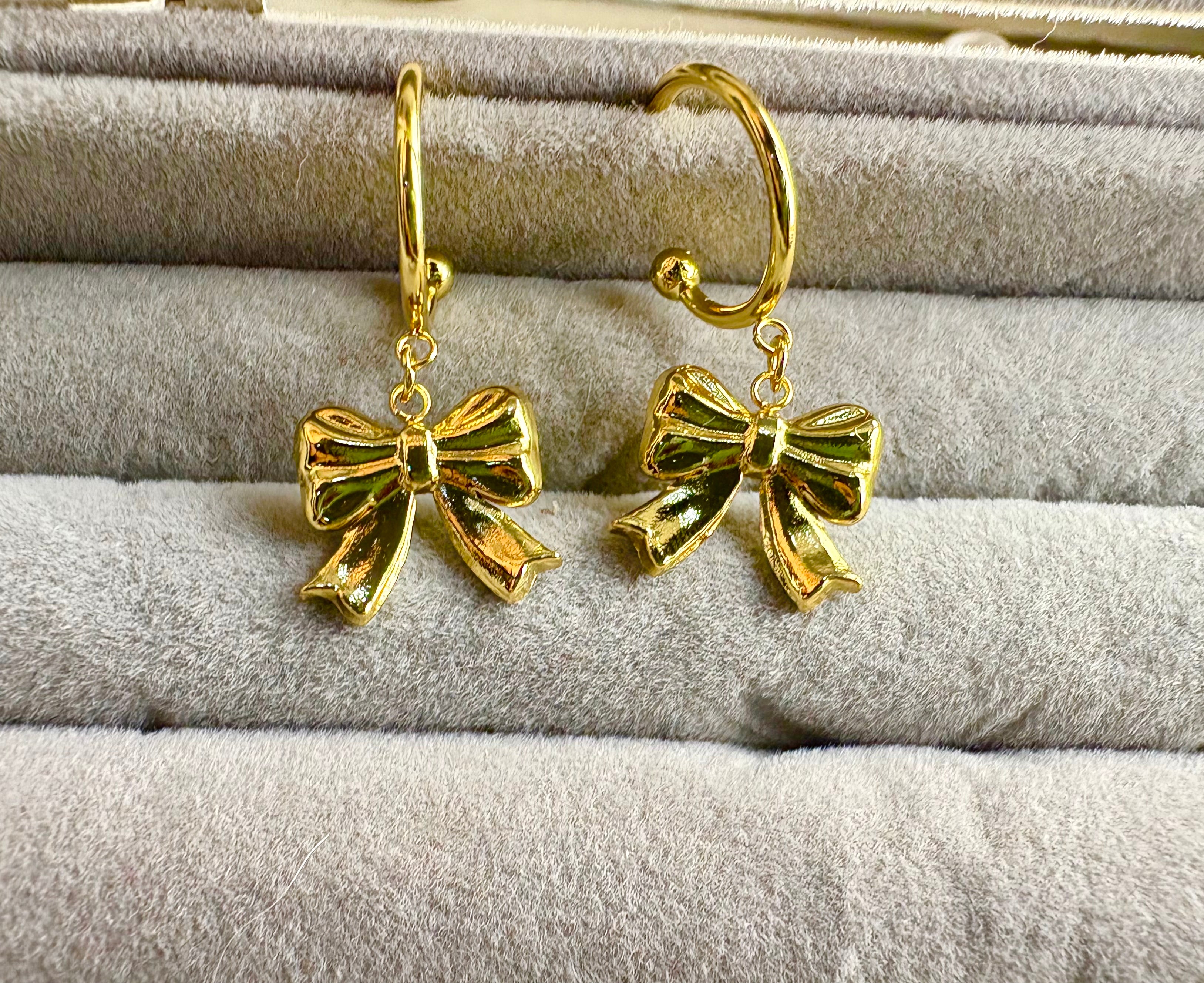Hanging Bow  Earrings