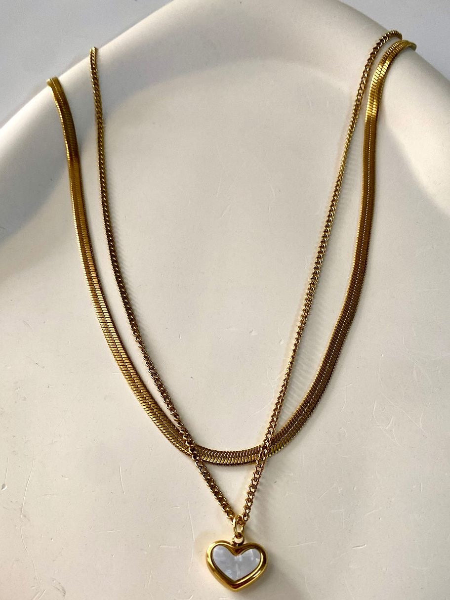 Double Layered Heart Necklace