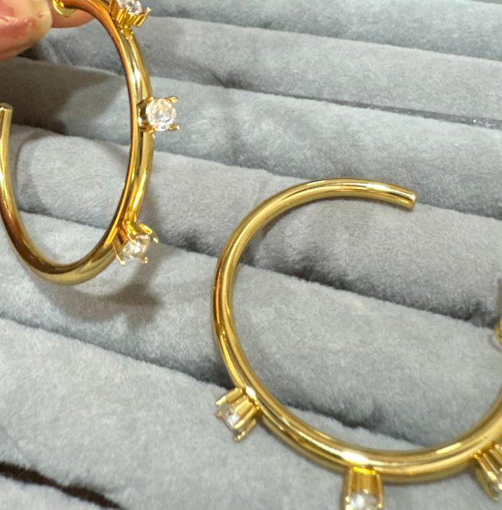 Party Stone Hoops
