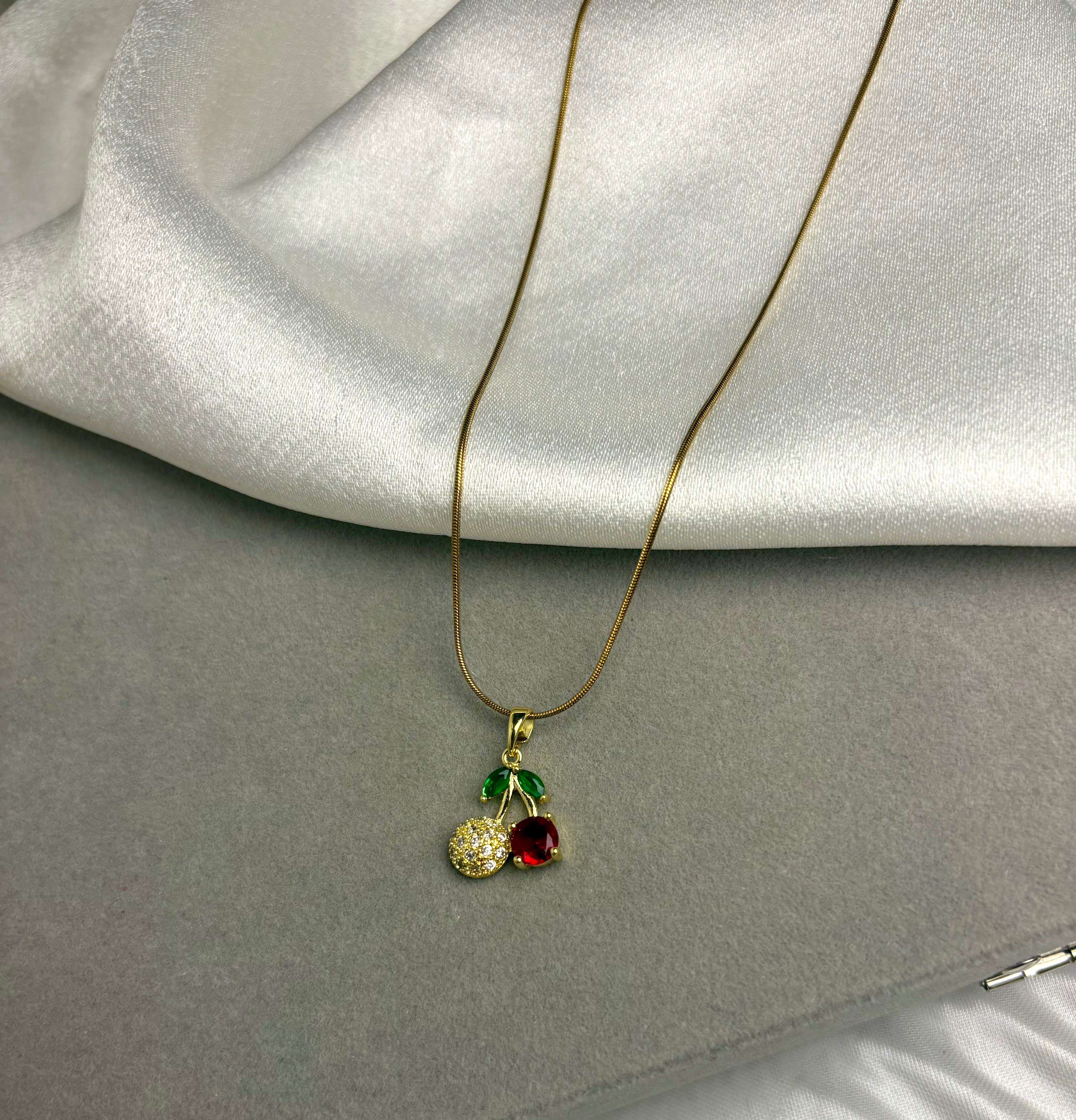 Ruby Cherry Pendant necklace