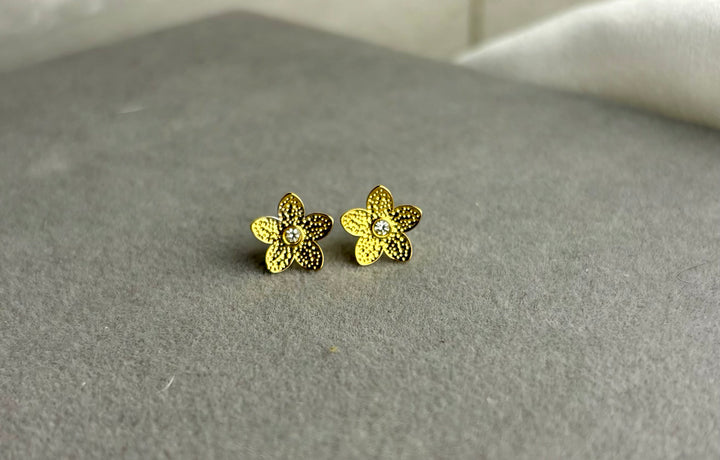 Flower Stone Stud
