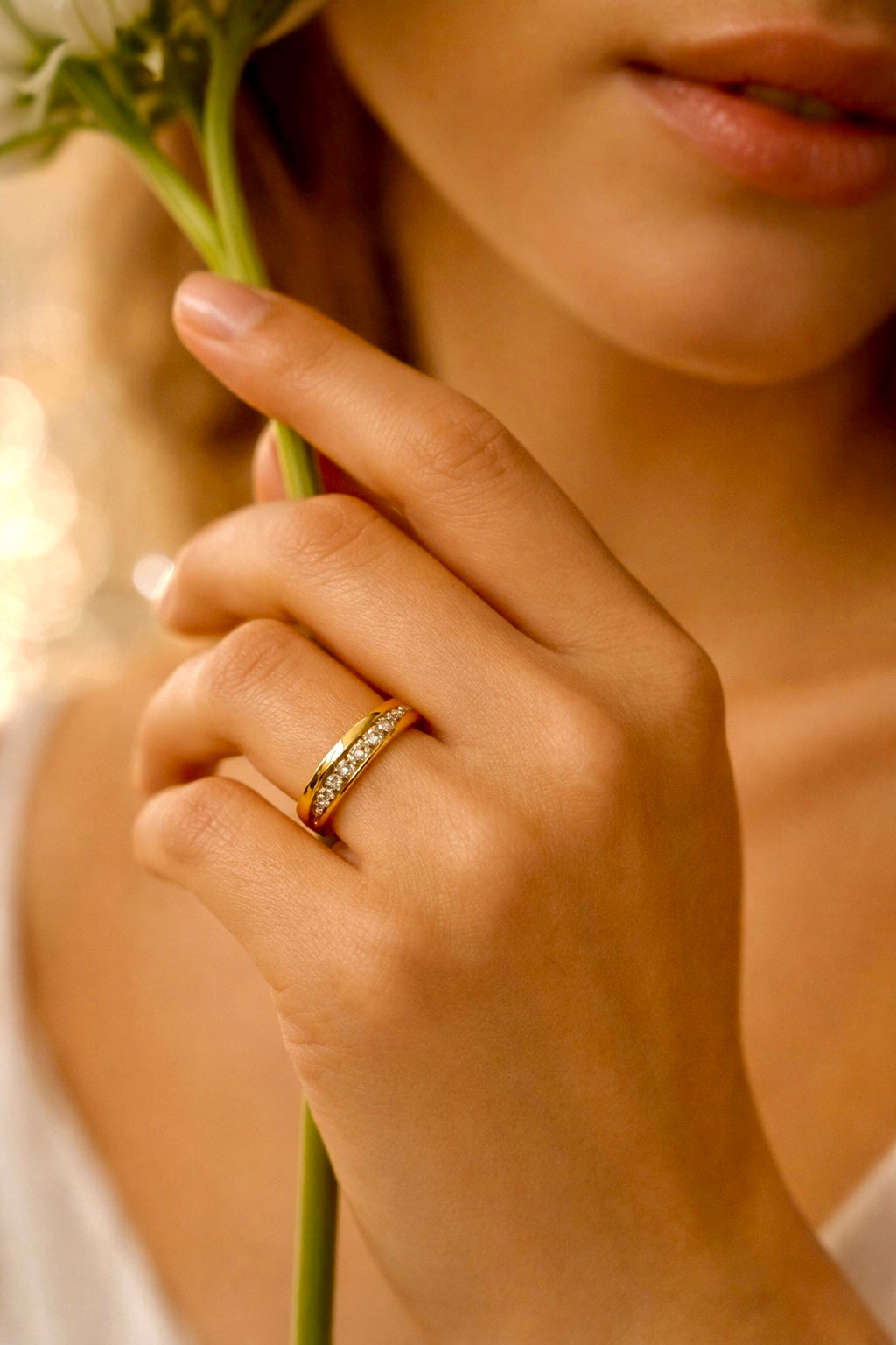 Diamond Studded Band Ring