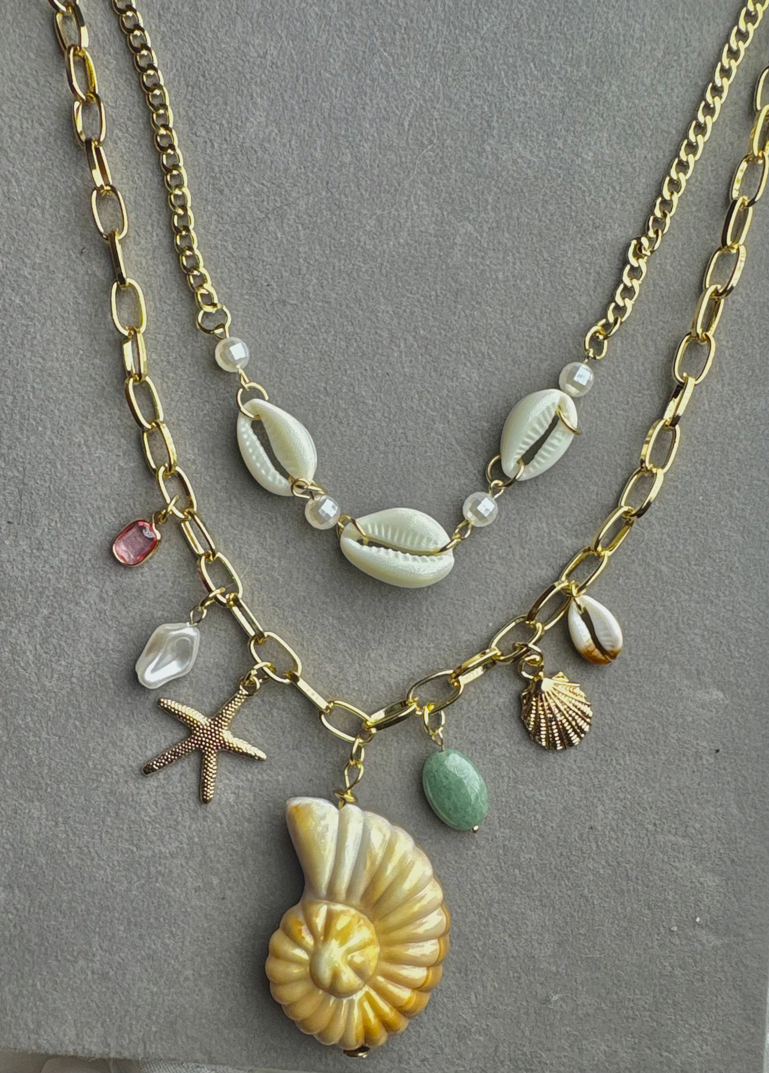 Sea Shell Double Layered Necklace